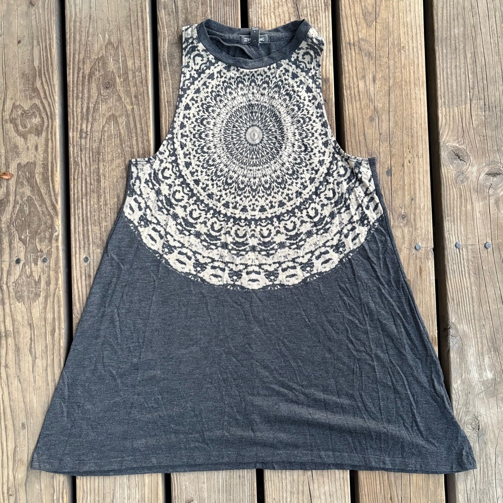 Billabong Black and Cream Mandala Tank Top